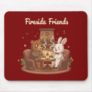 Fireside Friends Söt björn och kanin mysig Musmatta
