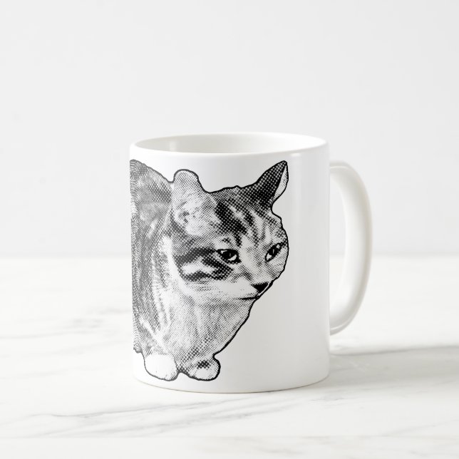 Fireside Tabby med Snö-issed-punkter Kaffemugg (Framsida höger)