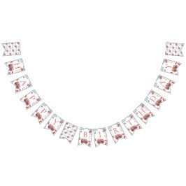 Firetruck Birthday Party Banner Vimplar