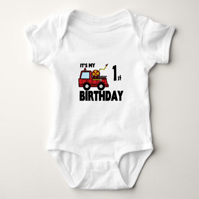 FireTruck Birthday T-shirt (Framsida)