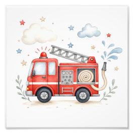 Firetruck Nursery Decor Fototryck