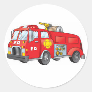 Firetruckklistermärke Runt Klistermärke
