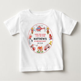 Firetrucks Boy 1st Birthday | Cute Little party T Shirt
