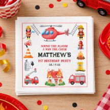 Firetrucks Pojke 1-årsdag | Söt liten fest