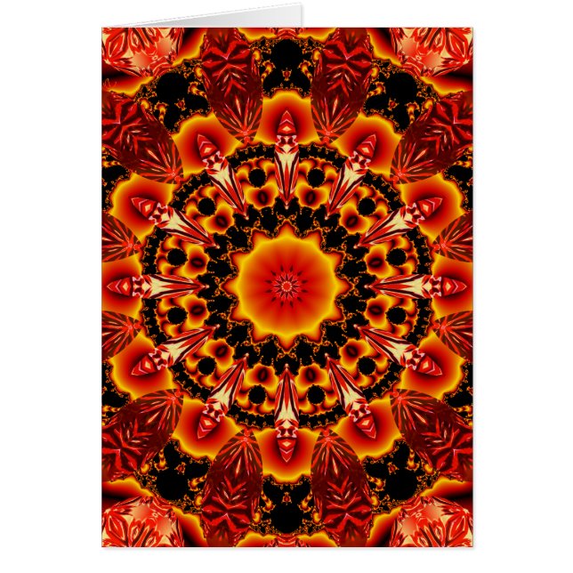 Firewalk Mandala, abstrakt andligt sökanden Hälsningskort (Framsidan)
