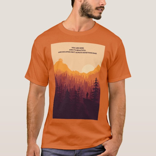 Firewatch Minimalist Citat Aktiva vänner T Shirt (Framsida)