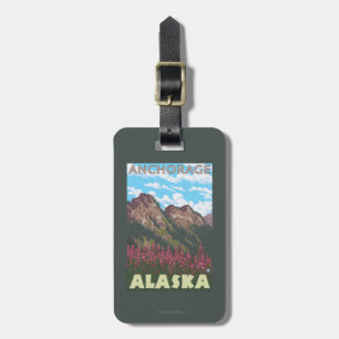 Fireweed & berg - ankring, Alaska Bagagebricka
