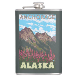 Fireweed & berg - ankring, Alaska Fickplunta