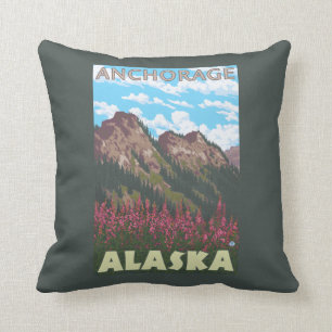 Fireweed & berg - ankring, Alaska Kudde