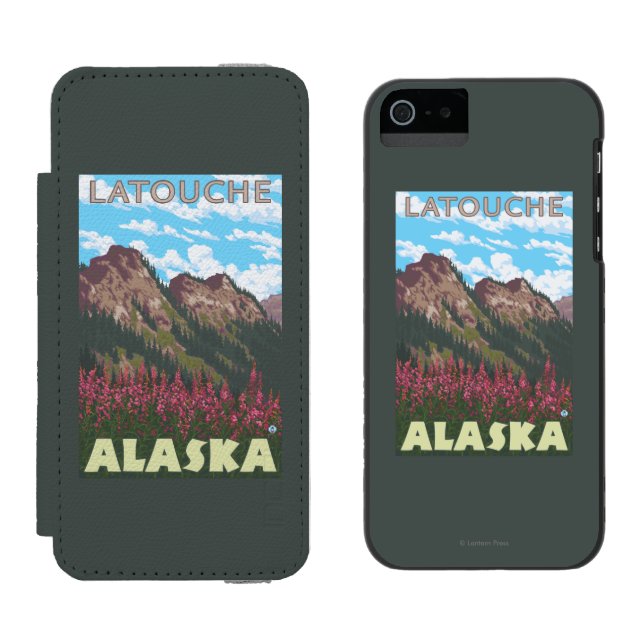 Fireweed & berg - Latouche, Alaska Incipio iPhone Wallet Skal (Sida vid Sida)