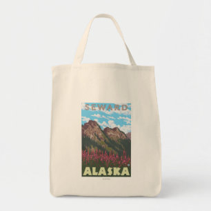 Fireweed & berg - Seward, Alaska Tygkasse