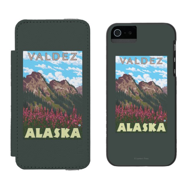 Fireweed & berg - Valdez, Alaska Incipio iPhone Wallet Skal (Sida vid Sida)