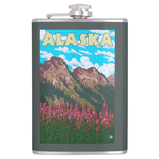 Fireweed med bergvintage resoraffischen fickplunta (Framsidan)