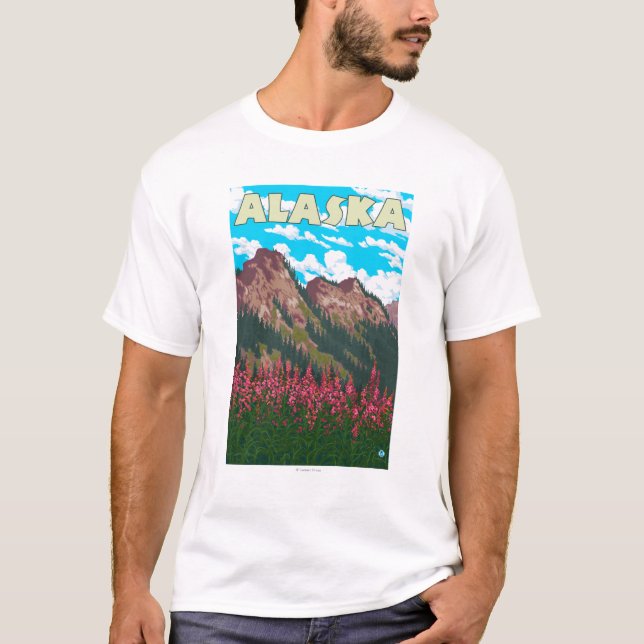 Fireweed med bergvintage resoraffischen tee (Framsida)