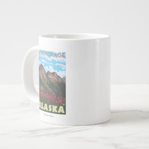 Fireweed & Mountains - Anchorage, Alaska Jumbo Mugg