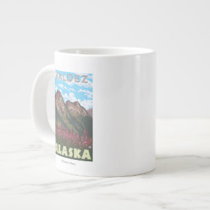 Fireweed & Mountains - Valdez, Alaska Jumbo Mugg