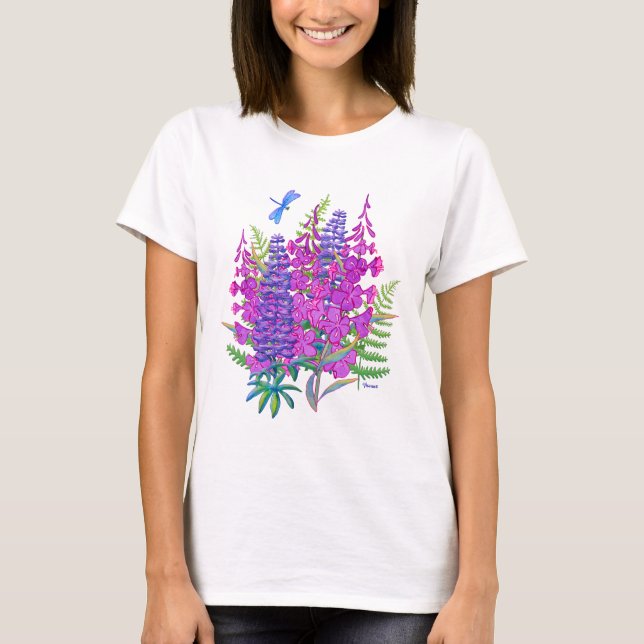 Fireweed och Lupine Tee Shirt (Framsida)