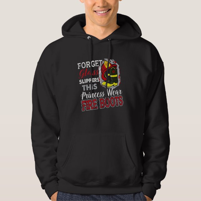 Firewomen This Princess Wears Fire Boots Firefight Hoodie (Framsida)