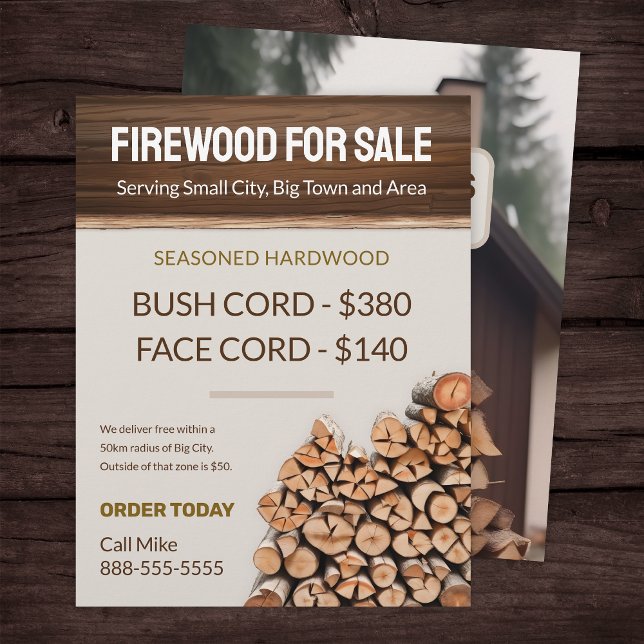 Firewood for Sale Business Flyer-mall Reklamblad (Skapare uppladdad)