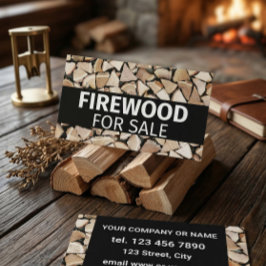 Firewood for Sale Professionell Small Business Visitkort