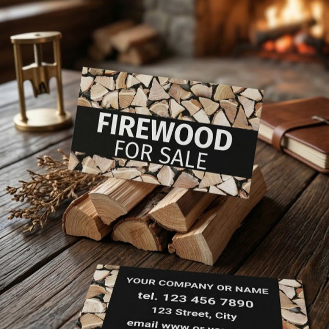 Firewood for Sale Professionell Small Business Visitkort (Skapare uppladdad)