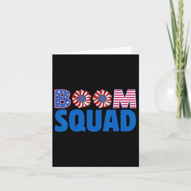 Firework-regissör Roligt 4:e Juli Boom Squad.  Kort (Framsida)