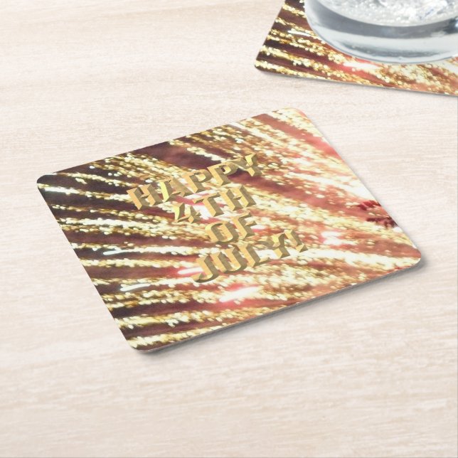 Fireworks 11 4:e juli pappra underlägg papper kvadrat (Vinklad)