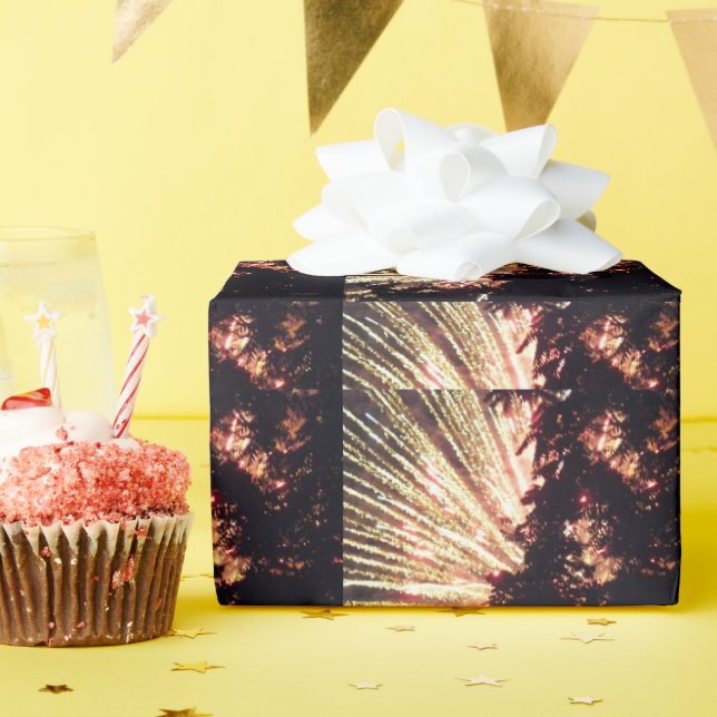 Fireworks 11 glansig omslutning papper presentpapper (Födelsedagsfest)