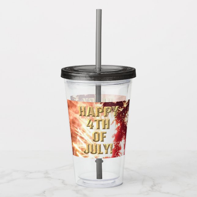 Fireworks 12 4:e juli-akryltumlare take away mugg (Framsida)