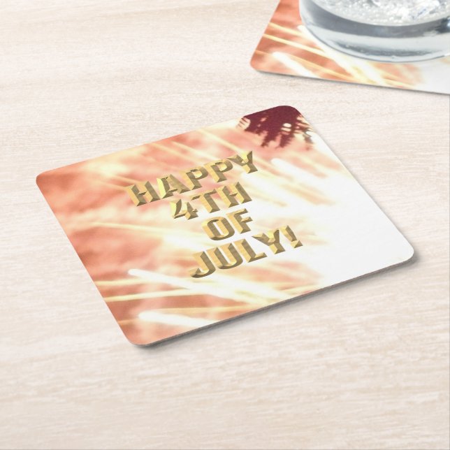 Fireworks 12 4:e juli pappra underlägg papper kvadrat (Vinklad)