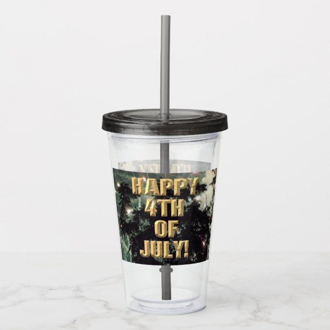 Fireworks 13 4:e juli-akryltumlare take away mugg (Framsida)