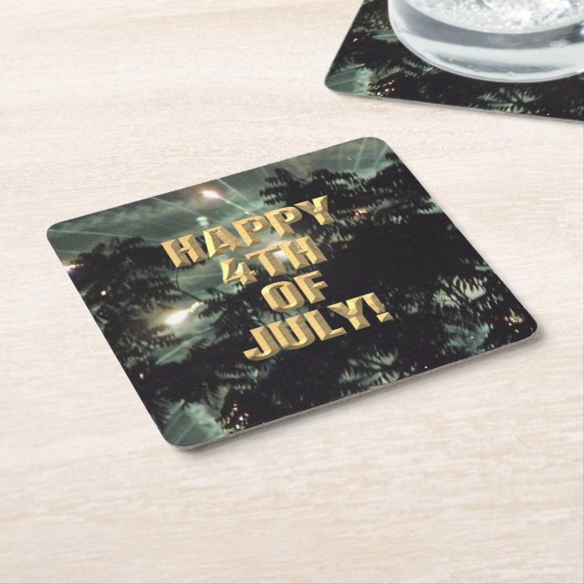 Fireworks 13 4:e juli pappra underlägg papper kvadrat (Vinklad)