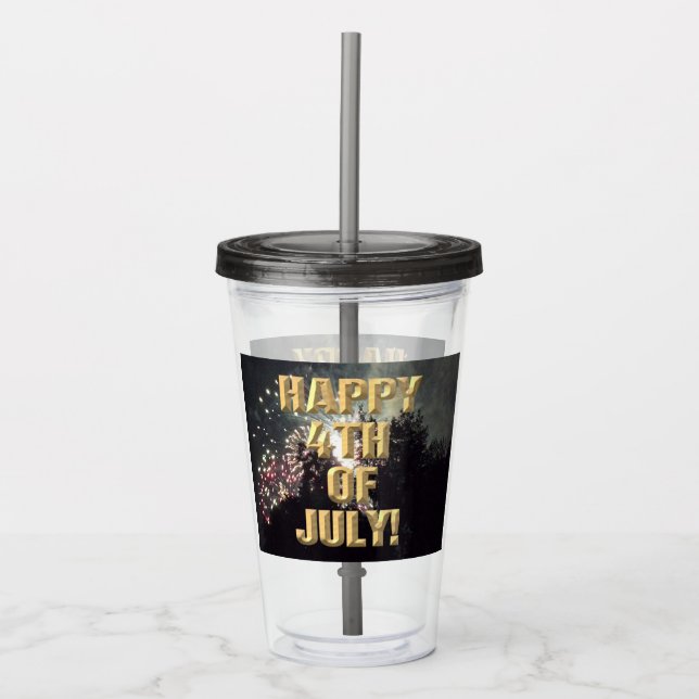 Fireworks 18 4:e juli-akryltumlare take away mugg (Framsida)