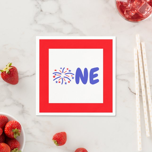 Fireworks 1:a födelsedag pappersservett (Insitu)