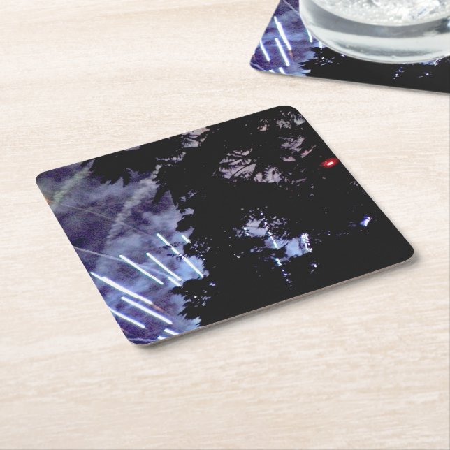 Fireworks 1 papper underlägg kvadrat (Vinklad)