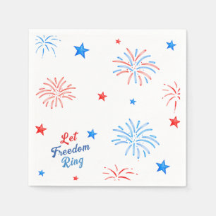 Fireworks 4:e Independence day Patriotic Pappersservett