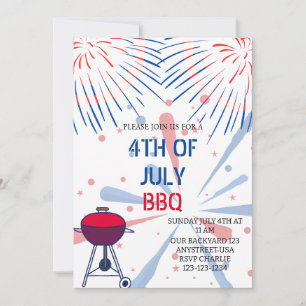 Fireworks 4:e juli BBQ-inbjudan Inbjudningar