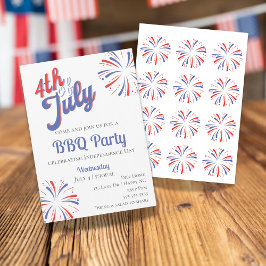 Fireworks 4:e juli BBQ Party-inbjudan Inbjudningar