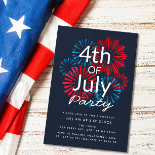 Fireworks 4:e juli Cookout-inbjudan Inbjudningar
