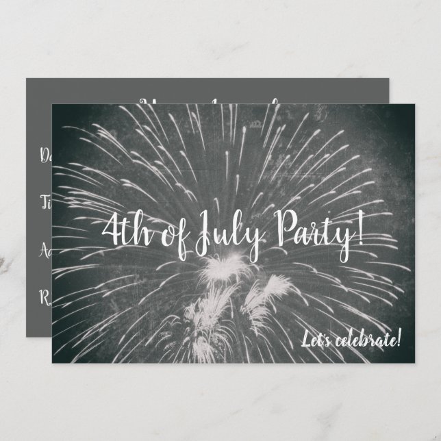 Fireworks 4:e juli inbjudningar (Fram/baksida)