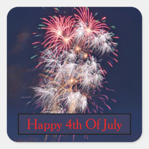 Fireworks 4:e juli Independence day Fyrkantigt Klistermärke