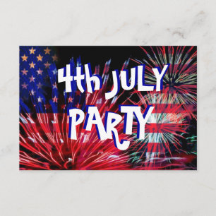 Fireworks 4 juli party inbjudningar