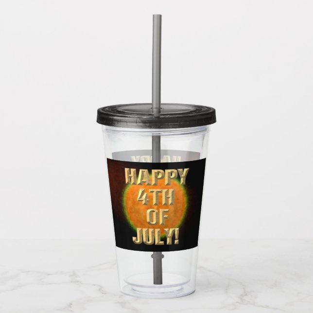 Fireworks 9 4:e juli-akryltumlare take away mugg (Framsida)