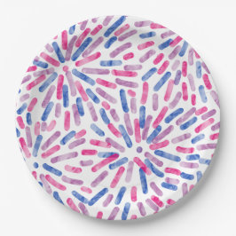 Fireworks Abstract Bi Pride-flagga Pink Purple Blu