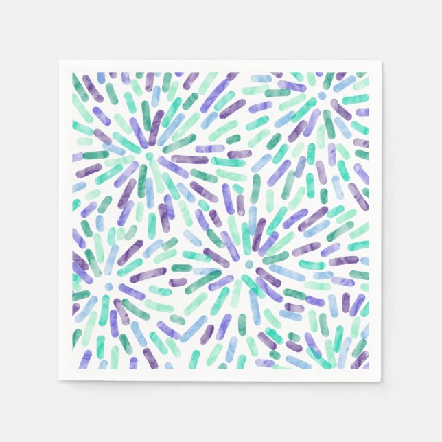 Fireworks Abstract Gay Mans Pride Flag Green Blue Pappersservett (Framsidan)