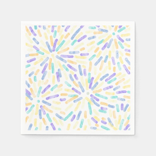 Fireworks Abstract Genderfaun Pride-flagga Pastel Pappersservett (Framsidan)