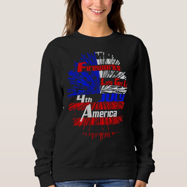 Fireworks American Fireworks Lets Get Lit 4th July T Shirt (Framsida)