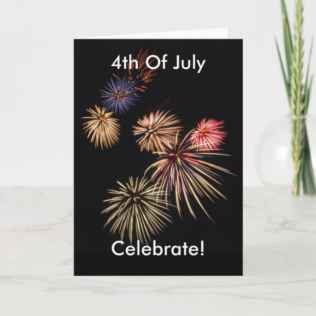 Fireworks American Patriotic Card Kort (Framsida)