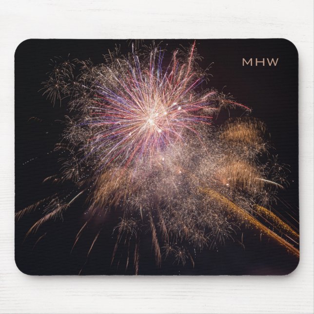 Fireworks anpassningsbar monogram moussat musmatta (Framsidan)