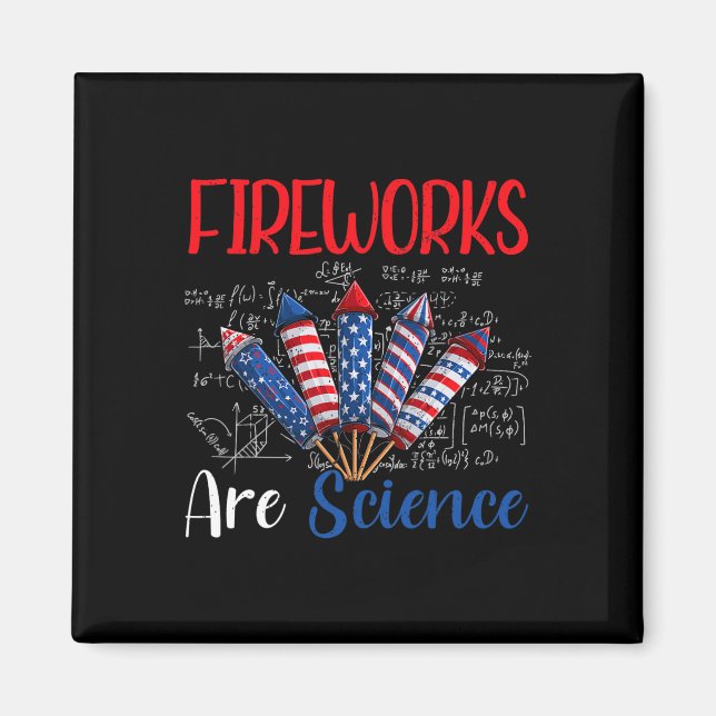 Fireworks är Science Independence day Funny 4th O Magnet (Framsidan)